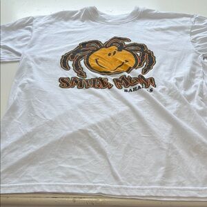 Dorsett Sportouear Large Smile Mon Bahamas Short Sleeve Graphic White T Shirt